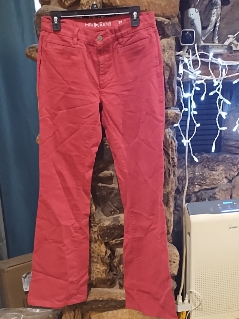 MiH coral  Red Flare-Leg Jeans